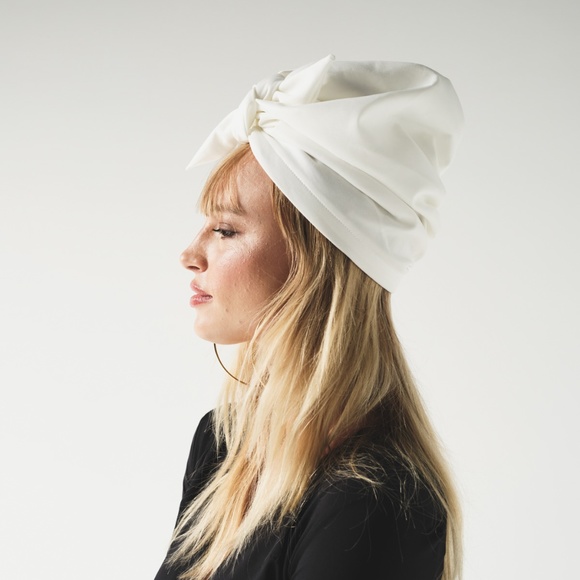 SURTURBAN TOP KNOT PRE-TIED TURBAN - WHITE - Picture 4 of 8